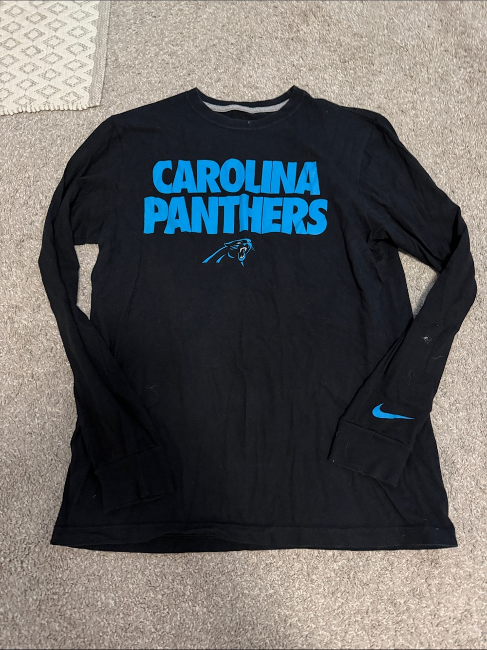 Nike Black Long Sleeve Carolina Panthers Graphic Tee